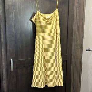 Super cute and dainty yellow and white striped dress